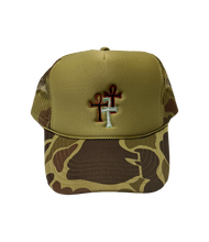 Load image into Gallery viewer, Triple Cross Camo Trucker
