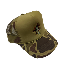 Load image into Gallery viewer, Triple Cross Camo Trucker
